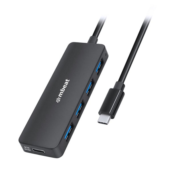 mbeat 4-Port USB-C Hub with USB-C DC Port Compact and Portable Design Flexible Carousel 1