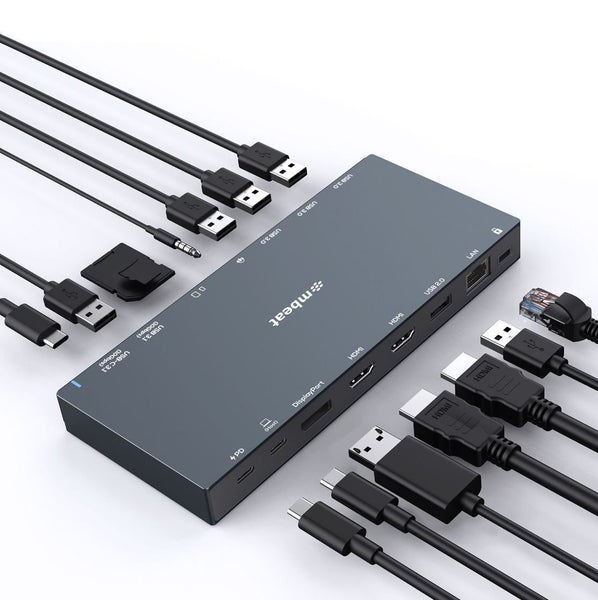 mbeat 15-in-1 Triple Display USB-C Docking Station 2x HDMI 1x DP 1x 100W PD 3.0 Carousel 2
