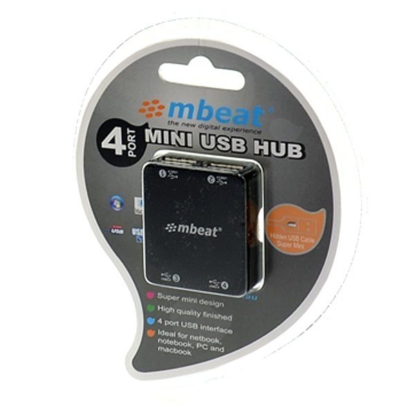 mbeat 4 Port USB 2.0 Hub - USB 2.0 Plug and Play/ High Speed Interface/ Ideal fo Carousel 4