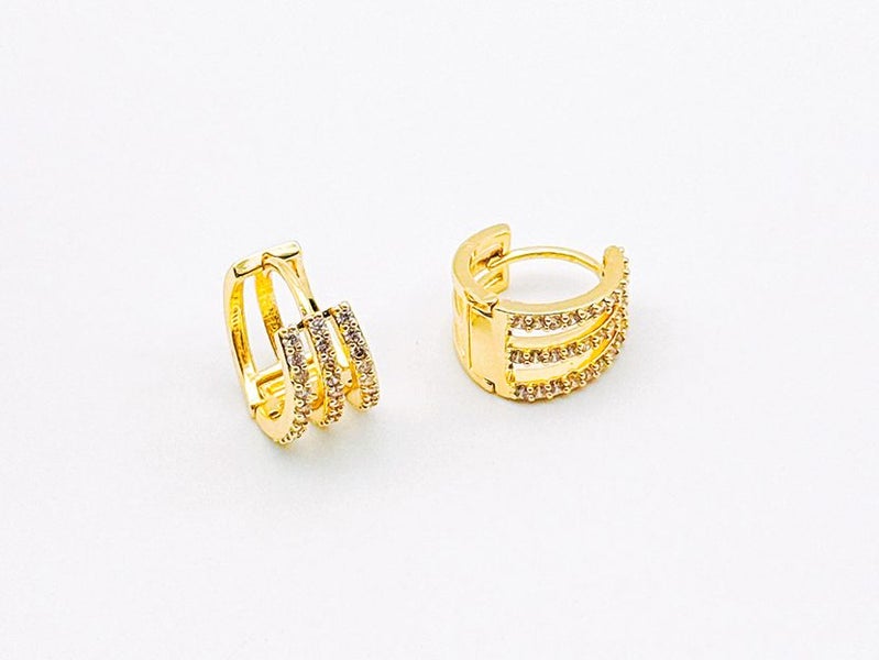 Glamorous Gold-Plated Zirconia Trendy Earrings Carousel 1