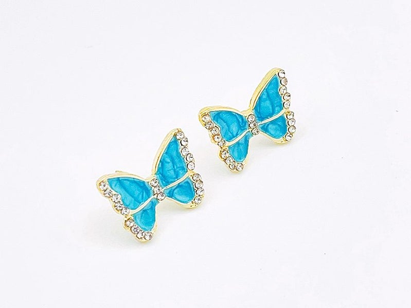 Delicate Rhodium-Plated Butterfly Design Earrings Carousel 2
