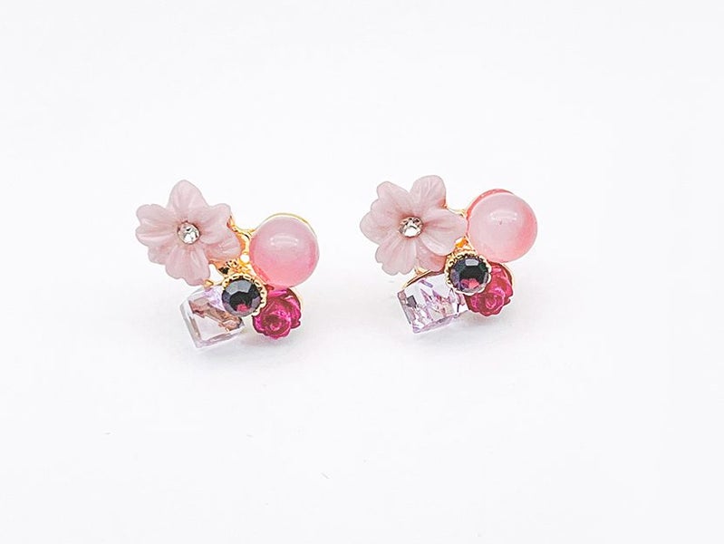 Elegant Gold-Plated Zirconia-Accented Flower Earrings Carousel 1