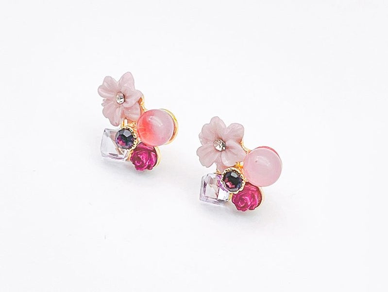 Elegant Gold-Plated Zirconia-Accented Flower Earrings Carousel 2