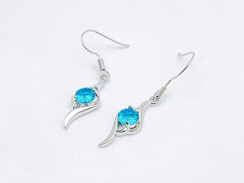 Gleaming Blue Zirconia Fashion Earrings Carousel 1