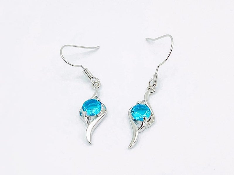 Gleaming Blue Zirconia Fashion Earrings Carousel 2