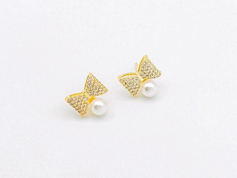 Delicate Gold Plated Butterfly Pearl Earrings Carousel 2