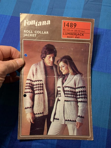 VINTAGE FONTANA KNITTING PATTERN LEAFLET #I489 - LUMBERJACK Carousel 1