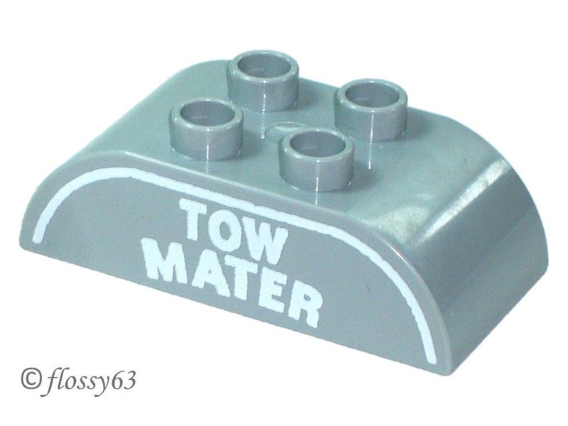 ®™DUPLO - Brick White 'TOW MATER' Curved Line Patt (Disney Cars) ~Retired 2021~ Carousel 1