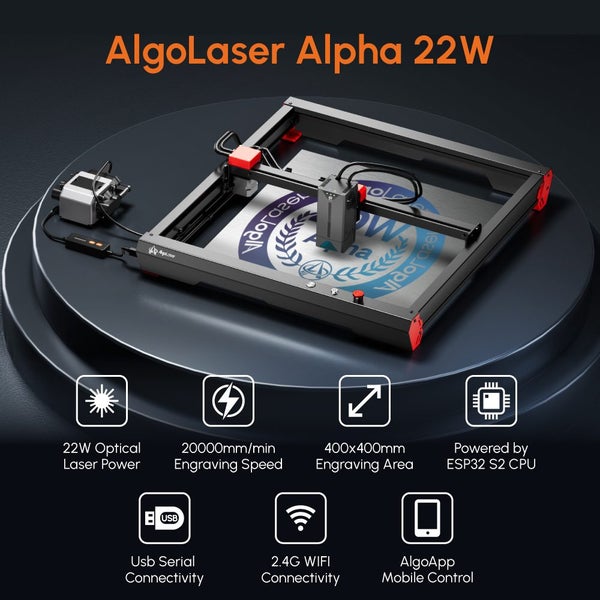 AlgoLaser Delta 22W Smart Laser Engraver and Cutter Carousel 1