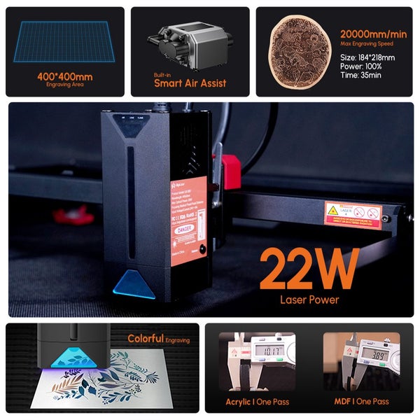 AlgoLaser Delta 22W Smart Laser Engraver and Cutter Carousel 2