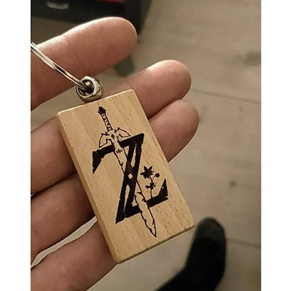 Wooden ID Tags Blank Square Wooden Key Chain for Laser Engraving 10 Pcs Carousel 6