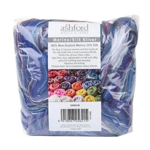 Ashford Silk / Merino - 100gm Bag 107 Damson Carousel 1