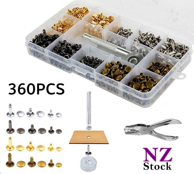 Leather Rivets Double Cap Rivets Kit 360PCS Carousel 1