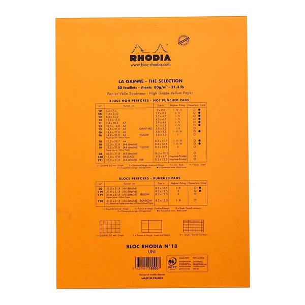 Rhodia Bloc Pad No. 18 A4 Blank Orange Notepad Carousel 3
