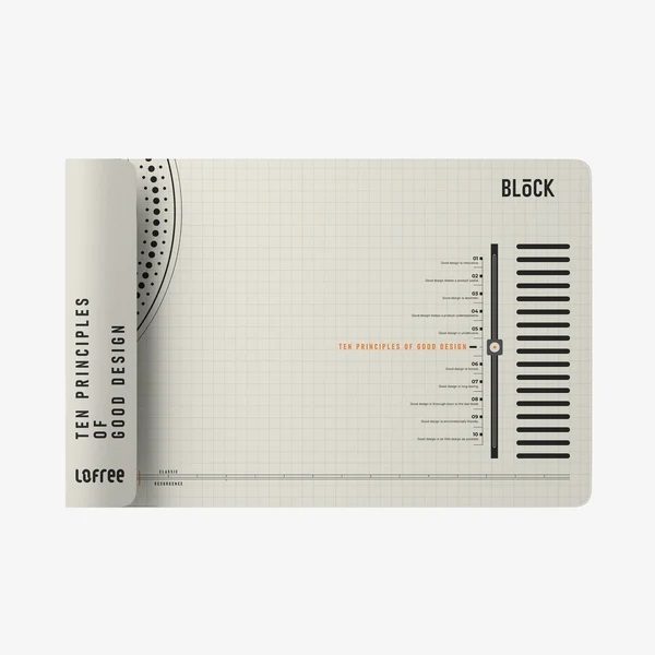LOFREE Dual-Sided Desk Mat - Vintage Grey Carousel 1