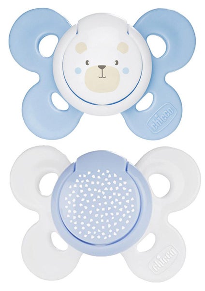 Chicco: Physio Comfort Silicone Soother - Blue Bear 2 Pack (0-6 Months) Carousel 1