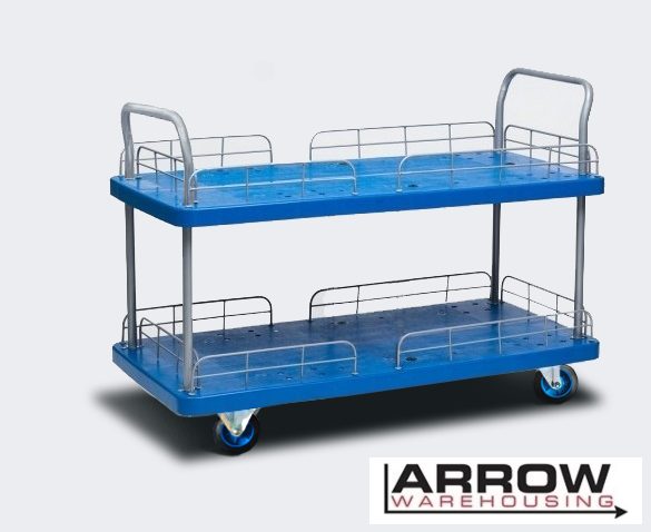 Platform Picking Trolley Cart Two Tier 1.4m x 400kg Carousel 1