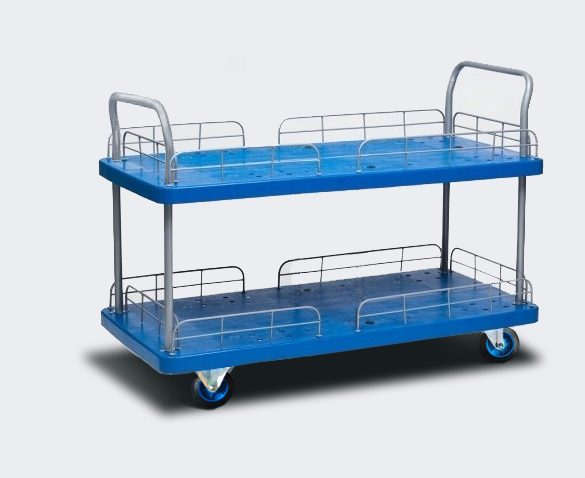 Platform Picking Trolley Cart Two Tier 1.4m x 400kg Carousel 2