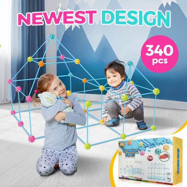 DIY Fort Building Kit 340pcs Construction Castle Builder Toy Carousel 2