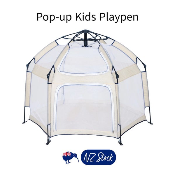 Baby Playpen Kids Tent Carrying Bag Portable Play Yard Toddlers (Beige) Carousel 2