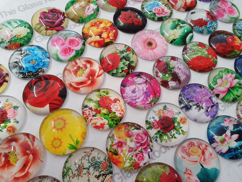 *NEW IN* Flower Bed Surprise Lucky Dip Glass Tiles 25mm Round628638487366411112