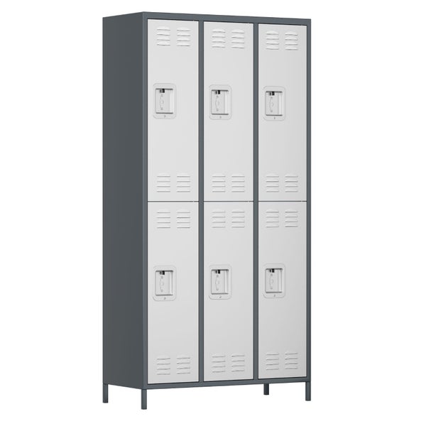 6-Door Storage Locker Combination Steel Cabinet Carousel 1