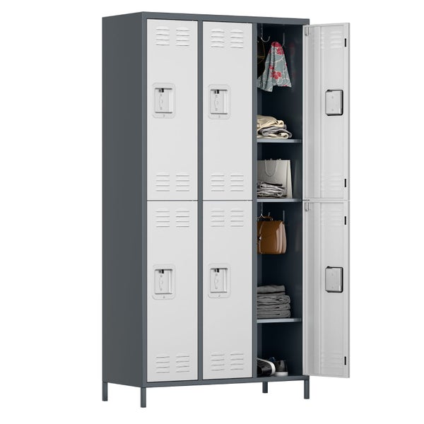 6-Door Storage Locker Combination Steel Cabinet Carousel 2