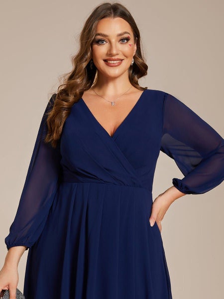 Tammy long sleeved chiffon navy s16 Express NZ wide63617600681859113