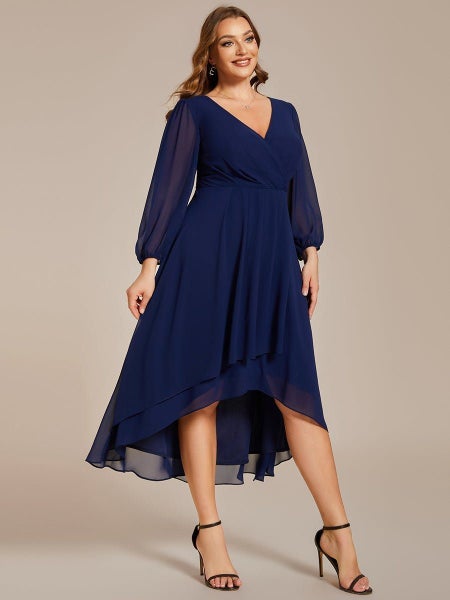 Tammy long sleeved chiffon navy s16 Express NZ wide63617600681859114