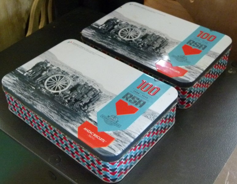 PAIR OF RSA COMMEMORATIVE GALLIPOLI 100 YEARS TINS Carousel 1