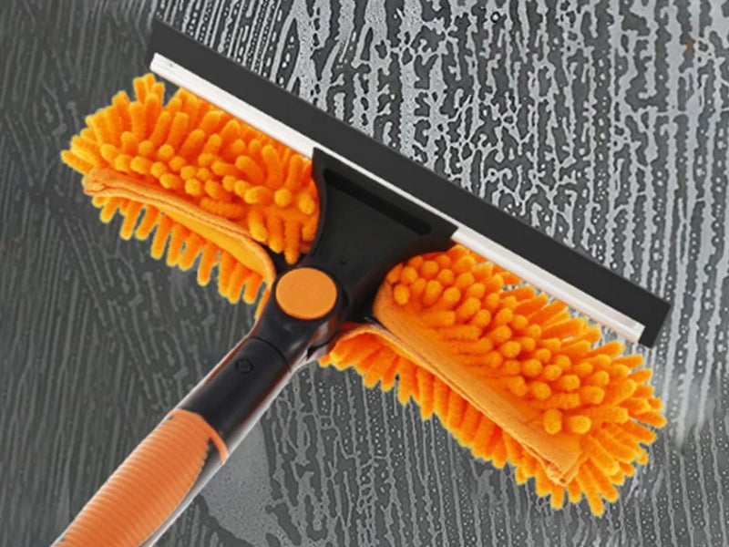 2In1 Window Squeegee Cleaner Tool With Extension Poles Glass Cleaner Kit Orange Carousel 10