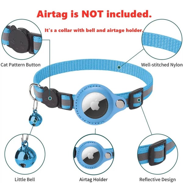 Reflective Airtag Collar for Cats - Protective Anti-Lost Tracker Case Carousel 2