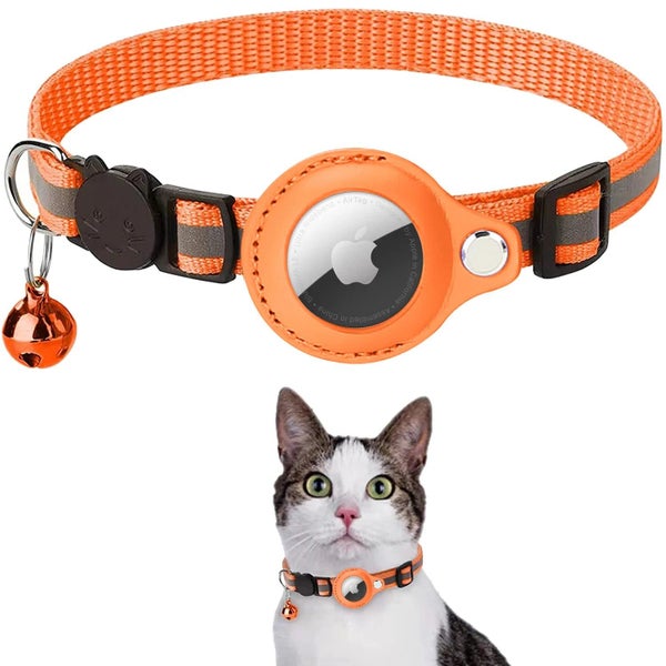 Reflective Airtag Collar for Cats - Protective Anti-Lost Tracker Case Carousel 13