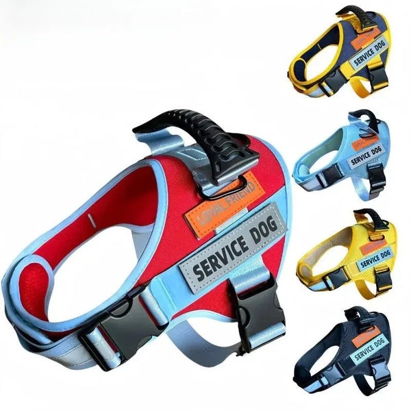 Adjustable Service Dog Harness with Rubber Handle for Large Dogs Carousel 1