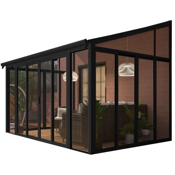 [Black] Aluminium Luxury Outdoor Sunroom Kit 10 x 14 ft Carousel 2