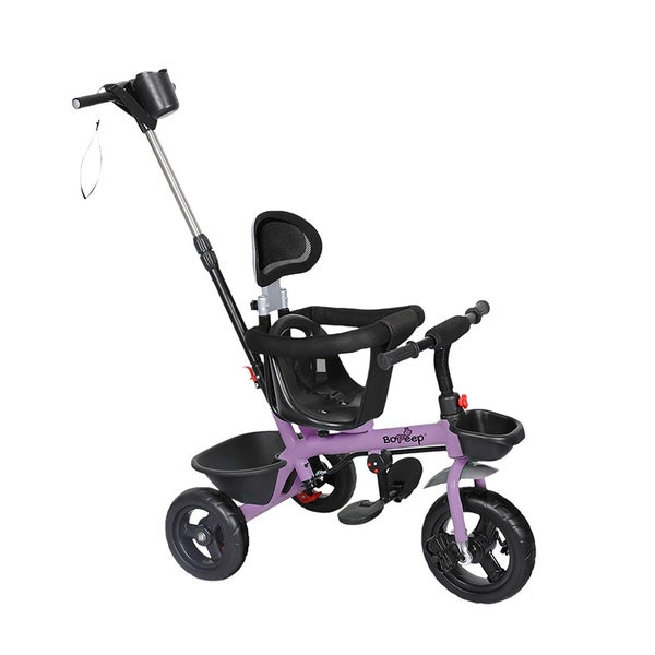 Bopeep Kids Tricycle Trike Ride On Toy Toddler Balance Bike Pram Stroller Purple Carousel 1