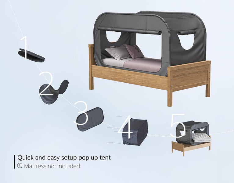 Pop Up Privacy Tent for Bed Carousel 5