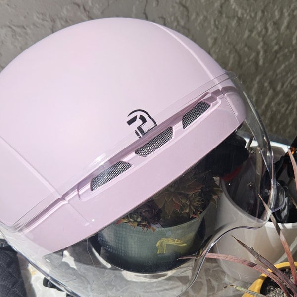 Cycle Helmet adjustable fit with visor Subtle Pink Carousel 2