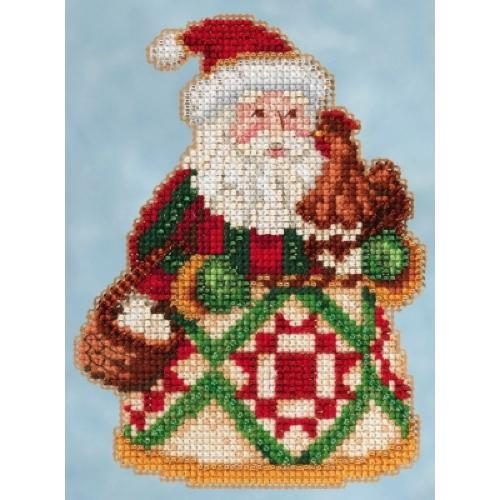 Mill Hill Jim Shore Bead & Cross Stitch Kit - Early Morning Santa Carousel 1