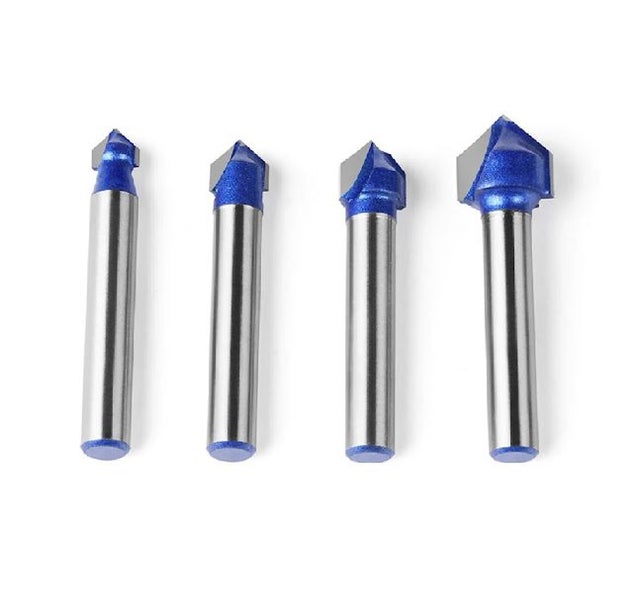 V-groove CNC cutter 90° 6 mm set of 4 Carousel 4
