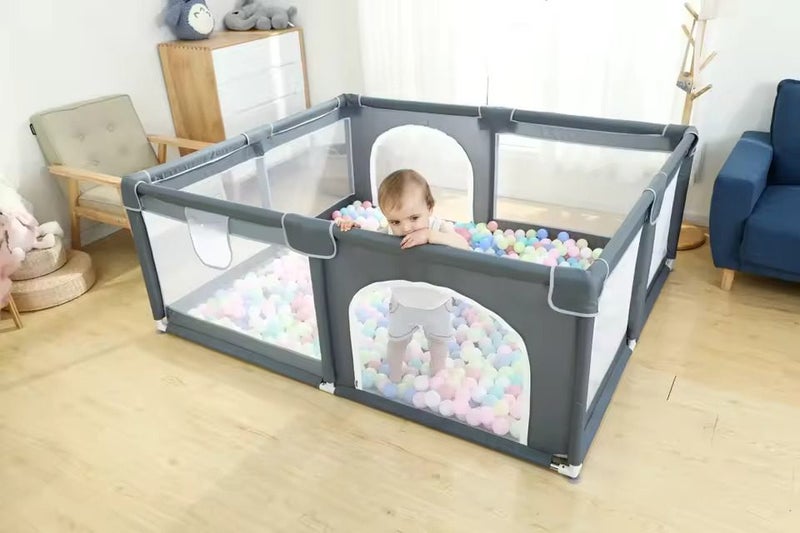 Fraser Country Collapsible Folding Mesh Baby Play Pen - 150cm x 180cm (Grey) Carousel 2