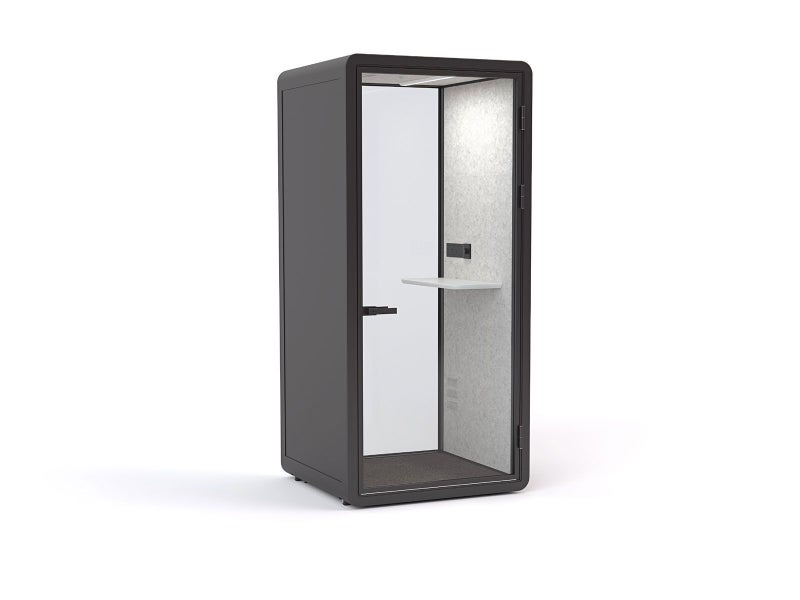 Haven Solo Pod Booth, Clear Glass, Black Exterior Carousel 1