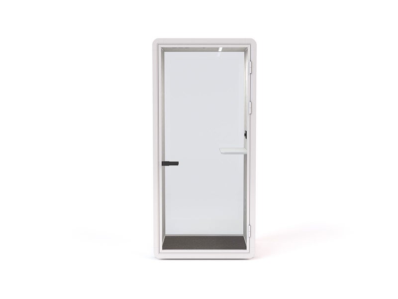 Haven Solo Pod Booth, Clear Glass, White Exterior Carousel 2