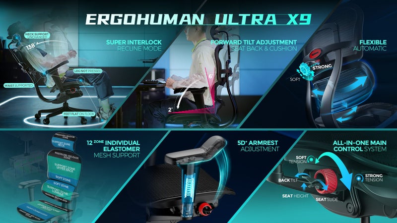 Ergohuman Ultra Gaming Chair with 10 year warranty Carousel 3