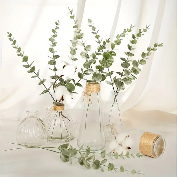 NEW 18pcs Eucalyptus Stems Artificial Eucalyptus Stems Eucalyptus Leaves Carousel 2