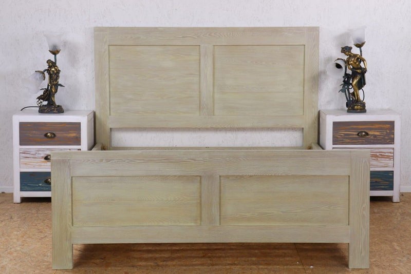 TNC Solid Ash Wood Queen Bed Frame Carousel 1