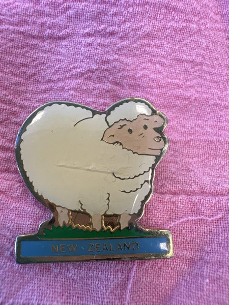 Brooch NZ Sheep, 2.4cm tall, Safety Catch. Size of a Walnut Carousel 1