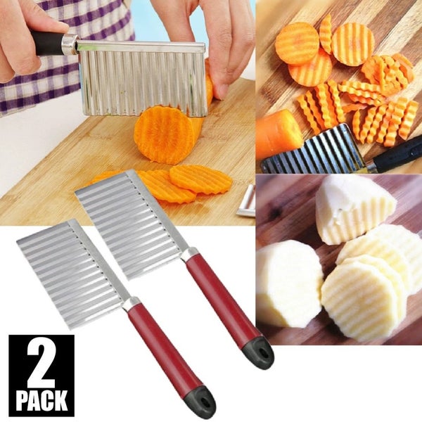 NEW new 2Pcs Crinkle Wave Cutter Vegetable Chopper Potato *Clearance* Carousel 1