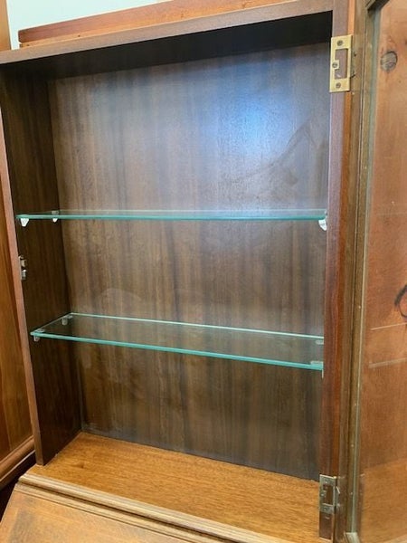 Bur Walnut Display/Desk Cabinet Carousel 2