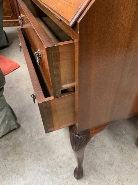 Bur Walnut Display/Desk Cabinet Carousel 6